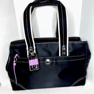 Coach Black and Purple Tote with Sophisticated Design